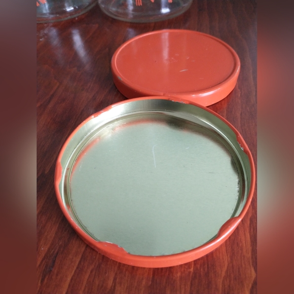 Vintage orange floral kitchen jars - Picture 4 of 4